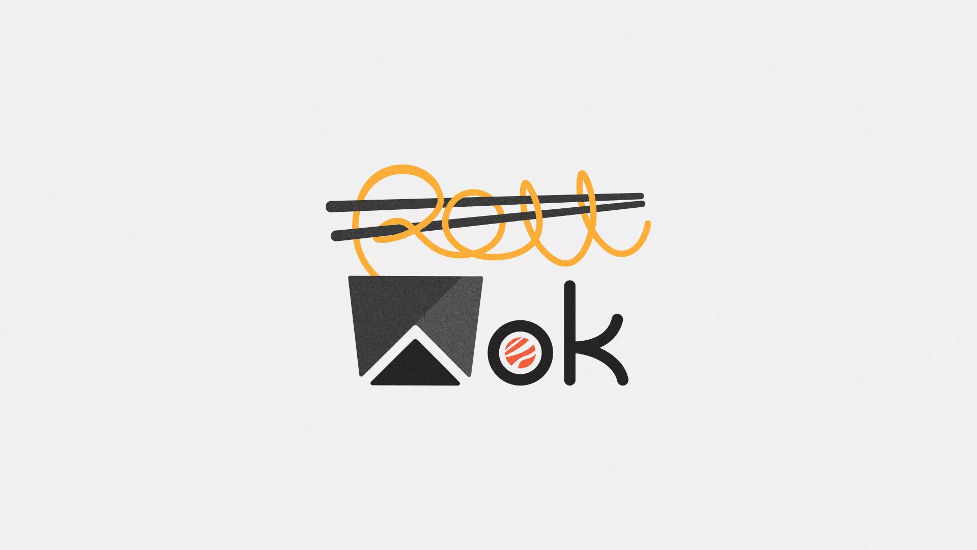 Разработка логотипа суши-бара «Roll Wok Club» в Строителе